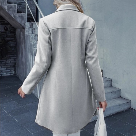 Gray double breasted pea coat jacket fall - Picture 2 of 6